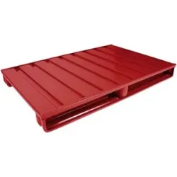 Stahlflachpalette, LxB 1200 x 800 mm, Traglast 2000 kg, feuerrot Heson