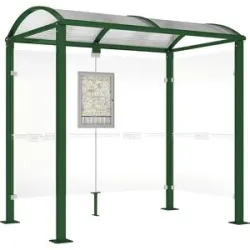 Wartehalle, mit 2 Seitenverkleidungen, Breite 2520 mm, moosgrün PROCITY