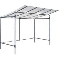 Fahrradüberdachung ECO, Grundmodell ohne Verkleidung, Breite 2453 mm, silber PROCITY