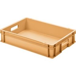 Euronorm-Behälter, geschlossen, mit offenen Handgriffen, LxBxH 600 x 400 x 120 mm, orange eurokraft basic