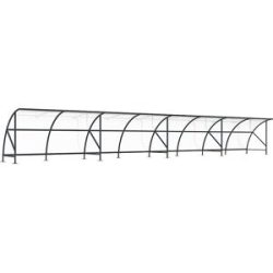 Fahrradüberdachung, aus Polycarbonat, BxT 16450 x 2100 mm, anthrazitgrau RAL 7016 WSM