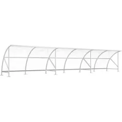 Fahrradüberdachung, aus Polycarbonat, BxT 12350 x 2100 mm, silber WSM