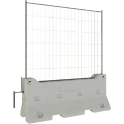 Betonleitwand mit Mobilzaun, LxBxH 2830 x 2420 x 930 mm, grau Schake