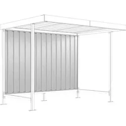 Rückwand zu Materialüberdachung Leipzig, für einseitige Ausführung, für Grundeinheit, B 2870 mm WSM