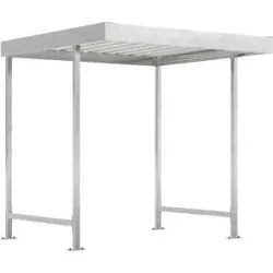 Überdachungssystem Modell Leipzig, einseitig, Grundeinheit, T 2200 mm, B 2250 mm, verzinkt