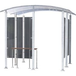 Raucherunterstand, Metall, Unterstand, Metall Modell zur Wandbefestigung 4 m², HxB 2205 x 2350 mm, Metalloptik Mottez