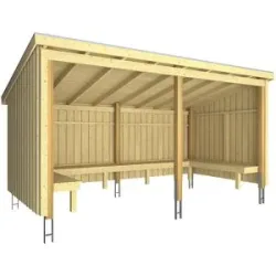 kaiserkraft Nordic Grillhütte, aus Holz, HxBxT 2200 x 2180 x 4320 mm (9,5 m²)