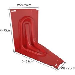 kaiserkraft Hochwasserbarriere, Kunststoff, LxBxH 900 x 1000 x 750 mm, Eckstück innen