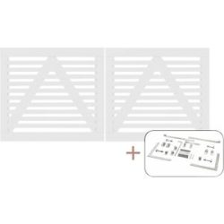 kaiserkraft Tokyo Doppeltor inkl. Beschläge, Holz, BxH 2000 x 900 mm, weiß