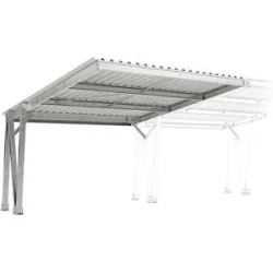 Fahrzeugüberdachung EcoCover für 2 Stellplätze mit Stahldach, verzinkt, B 5160 mm, Anbaueinheit WSM