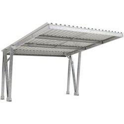 Fahrzeugüberdachung EcoCover für 2 Stellplätze mit Stahldach, verzinkt, B 5160 mm, Grundeinheit WSM