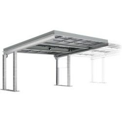 Fahrzeugüberdachung SolarCover mit PV-Modulen mit Schaltschrank, verzinkt, B 5370 mm, Anbaueinheit WSM