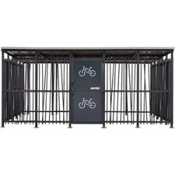 Fahrradunterstand, HxB 2360 x 5600 mm, Bambus, Tiefe 5150 mm, Grundeinheit Mottez