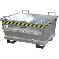 Konischer Klappbodenbehälter, Volumen 0,5 m³, Traglast 1000 kg, feuerverzinkt nach EN ISO 1461 eurokraft pro