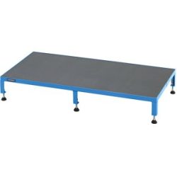 Arbeitsplattform, Höhenverstellbereich 165 - 230 mm, mit Siebdruckplatte, Plattform LxB 1210 x 610 mm, lichtblau eurokraft pro