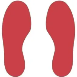 kaiserkraft PVC-Bodenmarkierungen, Füße, 25 rechte / 25 linke, VE 50 Stk, rot
