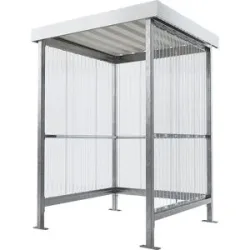 Überdachung Jena Maxi, Überdachung dreiseitig, BxT 1500 x 1500 mm, feuerverzinkt WSM