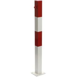 Sperrpfosten Morion, zum Aufdübeln, 70 x 70 mm, rot-weiß lackiert, 1 Öse Moravia