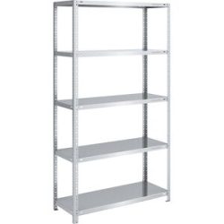 Schraubregal, Bauart leicht, doppelseitig, HxBxT 2000 x 1000 x 500 mm, verzinkt, Grundregal eurokraft pro