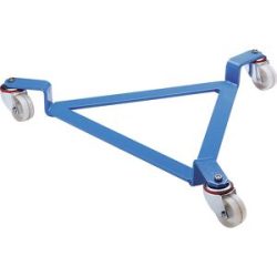 Fassroller, Fahrgestell offen, lichtblau, Tragfähigkeit 270 kg, Rahmen-Innen-Ø 630 mm, 3 Lenkrollen eurokraft pro