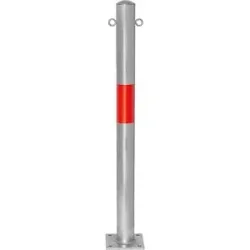 Sperrpfosten Morion, zum Aufdübeln, Ø 90 mm, feuerverzinkt / rot reflektierend, 2 Ösen Moravia
