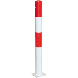 Sperrpfosten Morion, zum Aufdübeln, Ø 90 mm, rot-weiß lackiert Moravia