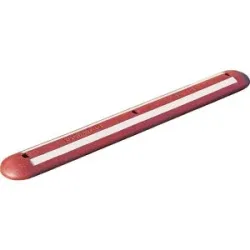 Trennbalken aus Recycling-Gummi, weiß reflektierend, LxBxH 1200 x 150 x 45 mm, rot Moravia