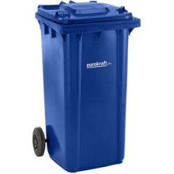 Mülltonne aus Kunststoff DIN EN 840, Volumen 240 l, BxHxT 580 x 1100 x 740 mm, blau eurokraft pro