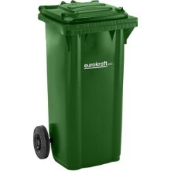 Mülltonne aus Kunststoff DIN EN 840, Volumen 120 l, BxHxT 505 x 1005 x 555 mm, grün eurokraft pro