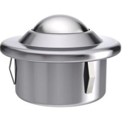 Kugelrolle mit Bund und Clip, Edelstahlkugel, Kugel-Ø 30 mm, Nutzlast 300 kg, ab 10 Stk Schulz Stanztechnik
