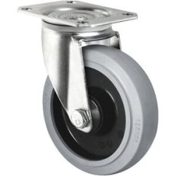 kaiserkraft Elastik-Reifen auf PA-Felge, Rad-Ø x Breite 125 x 38 mm, Lenkrolle