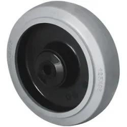 kaiserkraft Elastik-Reifen auf PA-Felge, Rollenlager in Edelstahl, Rad-Ø x Breite 160 x 50 mm