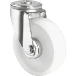 Polyamid-Reifen, weiß, Rad-Ø x Breite 125 x 38 mm, Rückenloch, ab 2 Stk, Lenkrolle eurokraft basic