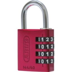 Zahlenschloss, Aluminium, mit verstellbaren Code, 144/40, VE 6 Stk, rot ABUS