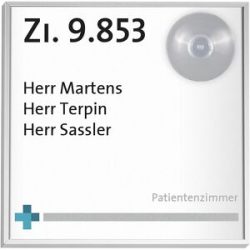 kaiserkraft MADRID Silver Line Vario Türschild, selbstklebend, Kunststoff, entspiegelt, für Format 148 x 144 mm