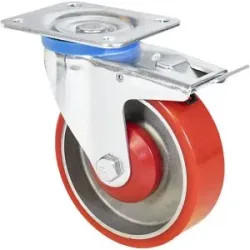 Transportgeräte-Schwerlast-Lenkrollen, Rad-Ø 125 mm, VE 2 Stk, Lenkrolle mit Feststeller Wagner