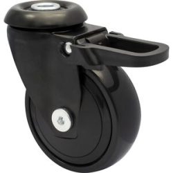 Möbelrolle 3C-Serie, Radbreite 23 mm, VE 4 Stk, Ø 75 mm, Lenkrolle mit Total-Feststeller Wagner