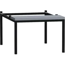 kaiserkraft Sockel mit Bank für Spindserie Fydor, schwarz / grau, Breite 600 mm