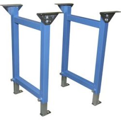 kaiserkraft Stütze, für Schwerlast-Rollenbahnen, blau, Bahn-B 900 mm, H 550 - 850 mm