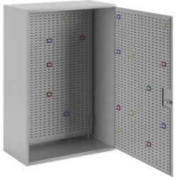 Schlüsselschrank, lichtgrau RAL 7035, HxBxT 550 x 380 x 205 mm, für 180 Haken eurokraft basic