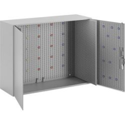 Schlüsselschrank, lichtgrau RAL 7035, HxBxT 550 x 730 x 250 mm, für 350 Haken eurokraft basic
