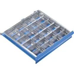 kaiserkraft Schubladeneinteilungs-Set, 24 Fächer für Schubladenhöhe 100 mm, 3 Längs-, 20 Querteiler