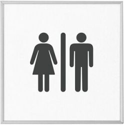 kaiserkraft MADRID Silver Line? Türschild, Piktogramm HxB 120 x 120 mm, WC allgemein