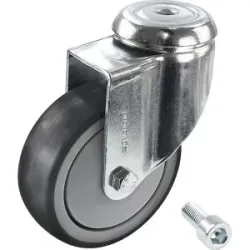 Gummireifen, thermoplastisch, mit Gewindestift, Rad-Ø x Breite 75 x 25 mm, Lenkrolle Proroll