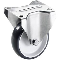 Polyurethan-Reifen, Gehäuse Edelstahl, Rad-Ø x Breite 100 x 30 mm, Bockrolle Proroll