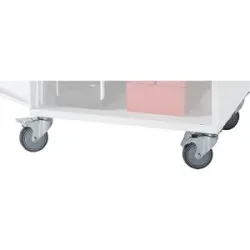 Fahrsatz für Computer-Arbeitsstation, 4 Lenkrollen, Rad-Ø 100 mm eurokraft pro
