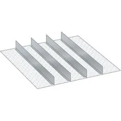 Schubladeneinteilungsmaterial-Set, 4 Trennwände, für Fronthöhe 75 mm LISTA