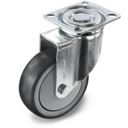 Gummireifen, thermoplastisch, mit Montageplatte, Rad-Ø x Breite 50 x 18 mm, Lenkrolle Proroll