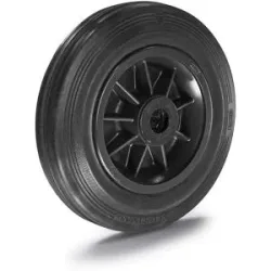 Vollgummi-Rad, auf Kunststoff-Felge, Rollenlager, Rad-Ø x Breite 125 x 38 mm Proroll