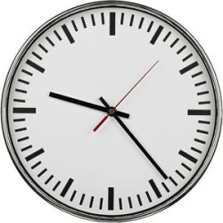 kaiserkraft Wanduhr, Ø 300 mm, Funkuhr, Zifferblatt weiß, mit Strichen